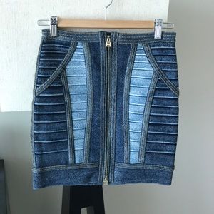 Herve Léger Denim Skirt